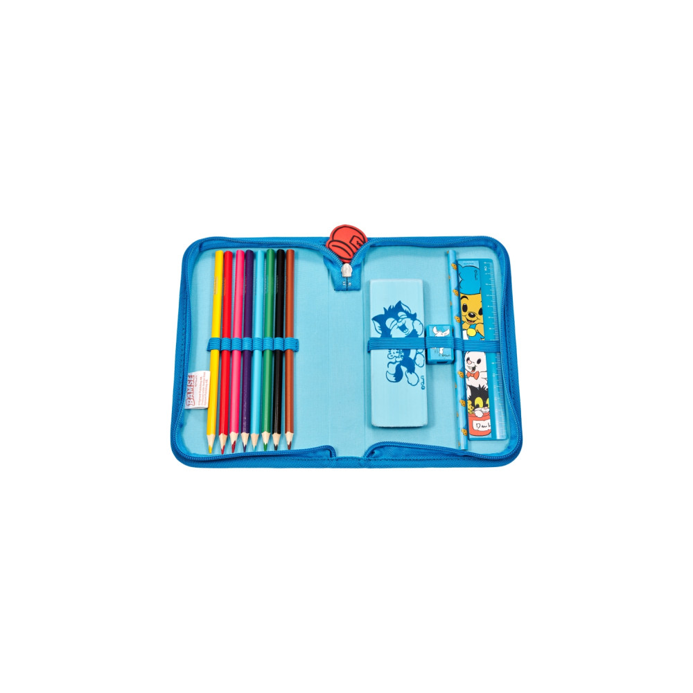 Produktbild för BAMSE Fylld enkel deckare pennfodral, 300D nylon, 20 x 12,8...