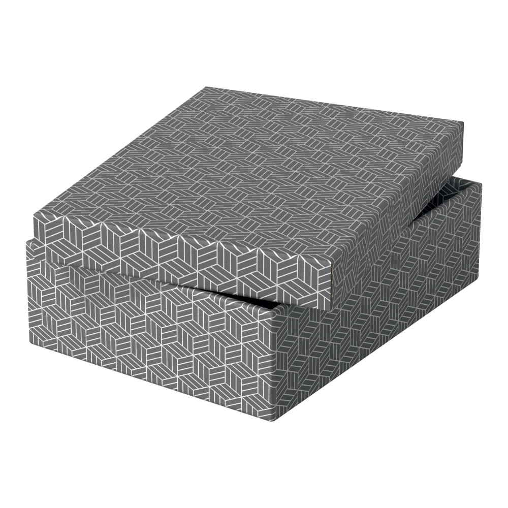 Produktbild för Esselte - presentkartong - medelstor - 36 cm x 26.5 cm x 10 cm - grå - paket med 3