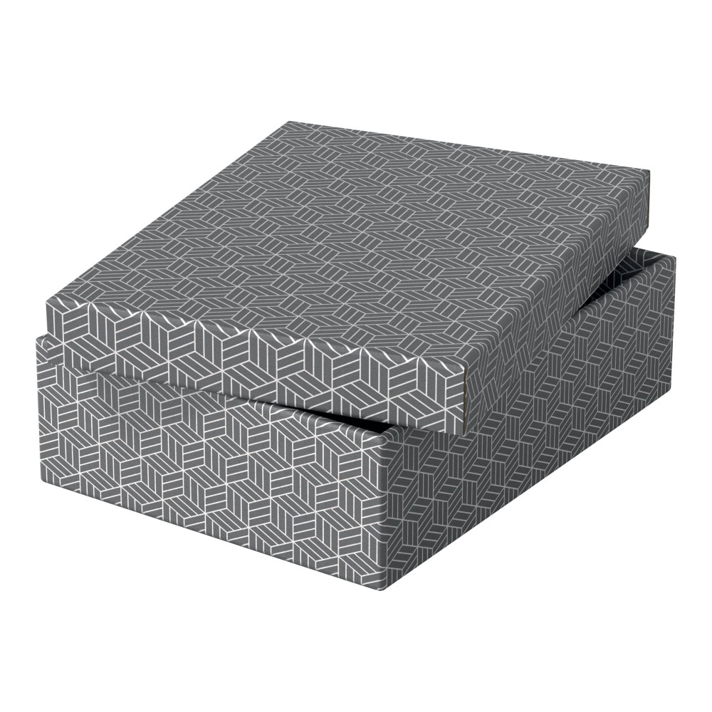 Produktbild för Esselte - presentkartong - medelstor - 36 cm x 26.5 cm x 10 cm - grå - paket med 3