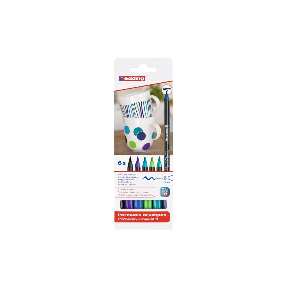 Produktbild för Edding 4200 Porslinspensel Cool Colours