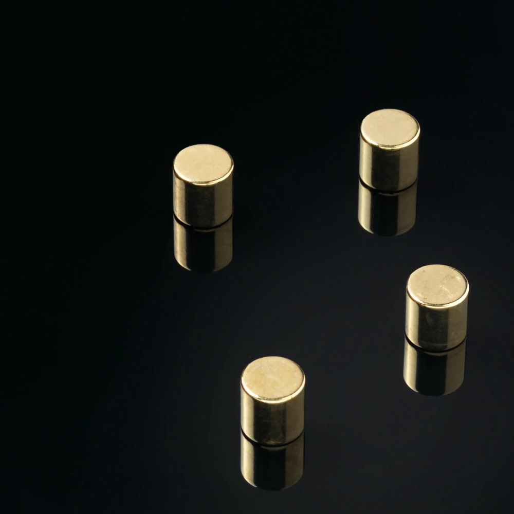 Produktbild för Super Stærke Magneter' cylinder guld Ø 1 x 1 cm