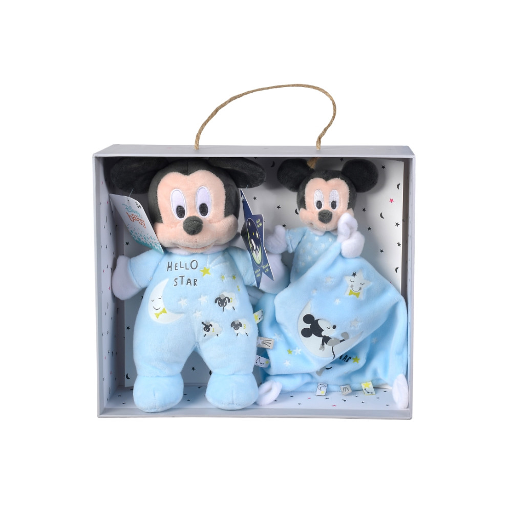 Produktbild för Simba Mickey Mouse Glow-in-the-Dark plysch & komfortfilt (pr...