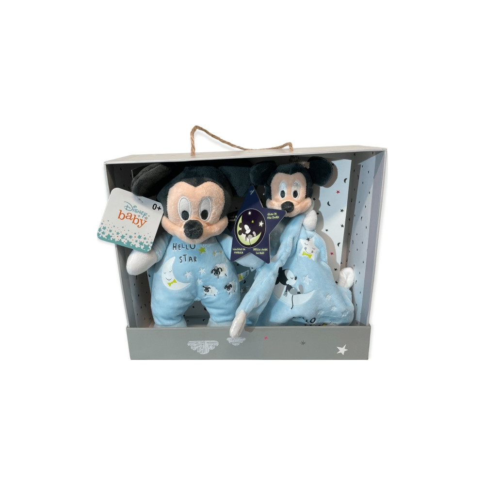 Produktbild för Simba Mickey Mouse Glow-in-the-Dark plysch & komfortfilt (pr...