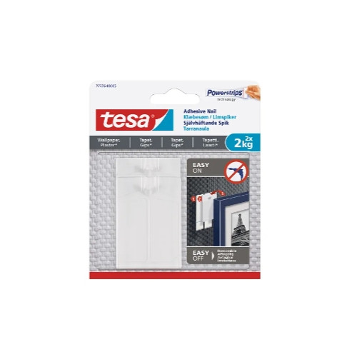 tesa TESA 77776-00500-00, inomhus, Tavelkrok, Vit, Självhäftande...