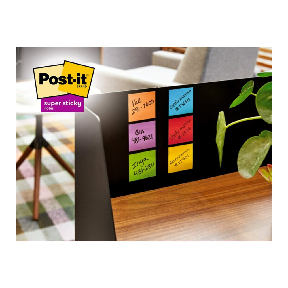 Produktbild för Post-it Super Sticky 655-6SS-PLAY - anteckningar - 127 x 76 mm - 540 ark (6 x 90)