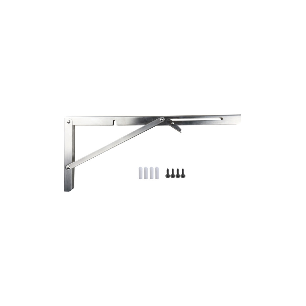 Produktbild för Home&gtit® vikbart hyllbeslag 300 x 170 mm 150 kg rostfritt...