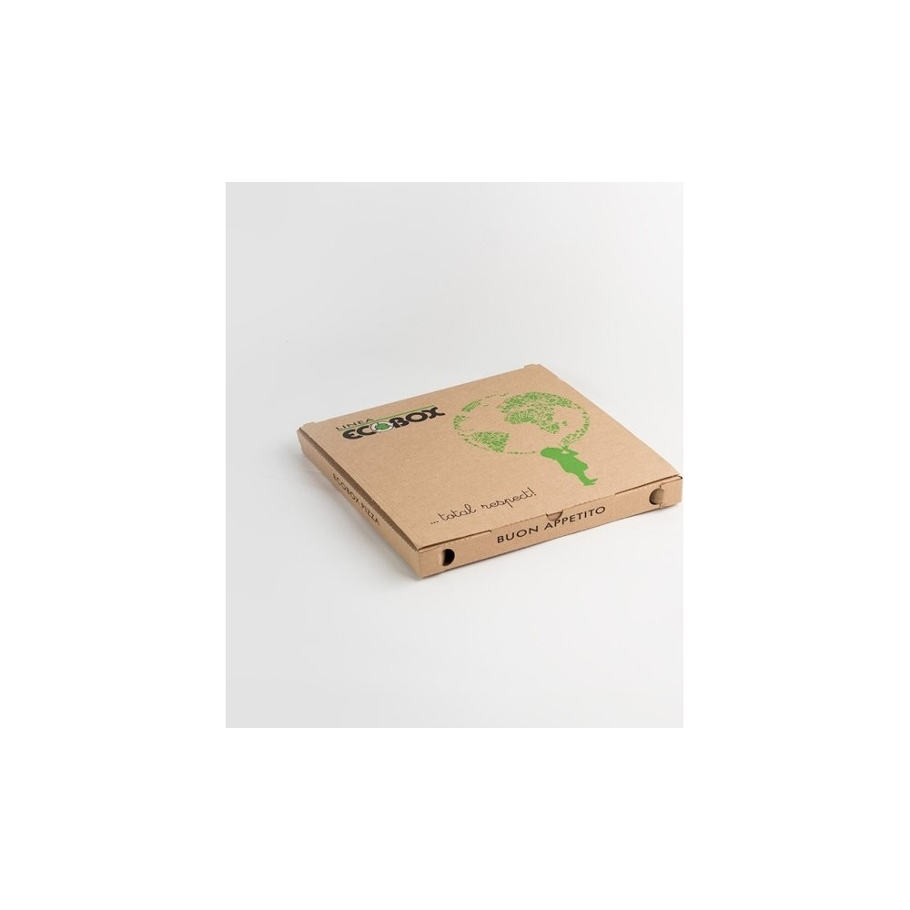 Produktbild för Antalis pizzaförpackning ecobox brun ofluorerad 32x32x3 cm 1...