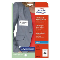 Produktbild för Navneskilte Avery 85x50 mm, ovale, hvid, klæber på tøj, til...