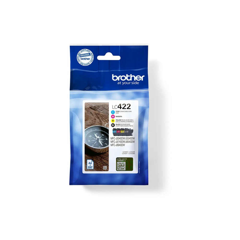 Produktbild för Brother LC422 Multipack - 4-pack - svart, cyan, magenta, gul - original - bläckpatron
