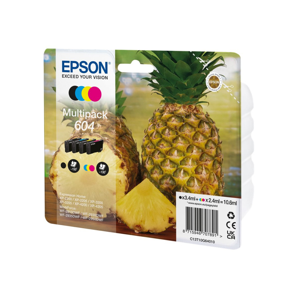 Produktbild för Epson 604 Multipack - 4-pack - svart, cyan, magenta, gul - original - bläckpatron
