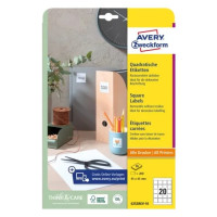Produktbild för Avery 6252REV-10 45 x 45 mm, A4, vit Vit Vit 327x219x5mm (10...