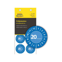 Produktbild för Blå inspektionsetiket Ø30 mm med årstal 20__ til selv at udf...