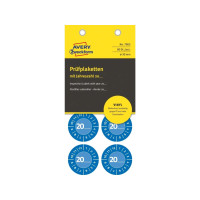 Produktbild för Blå inspektionsetiket Ø30 mm med årstal 20__ til selv at udf...