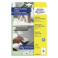 Produktbild för AVERY Zweckform universaletiketter 96 x 50,8 mm vit mångfald...