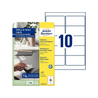 Produktbild för AVERY Zweckform universaletiketter 96 x 50,8 mm vit mångfald...