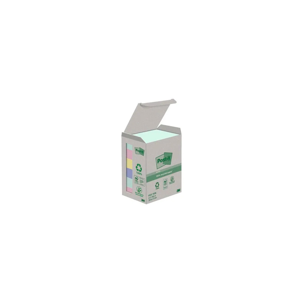 Produktbild för Post-it® Recycled Notes 38mm x 51mm 100 ark pr./blok