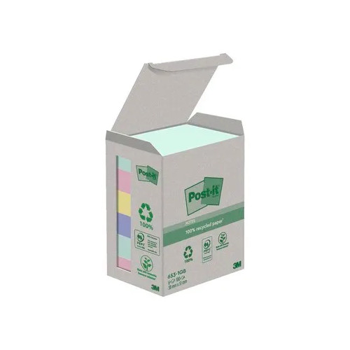 3M Post-it® Recycled Notes 38mm x 51mm 100 ark pr./blok