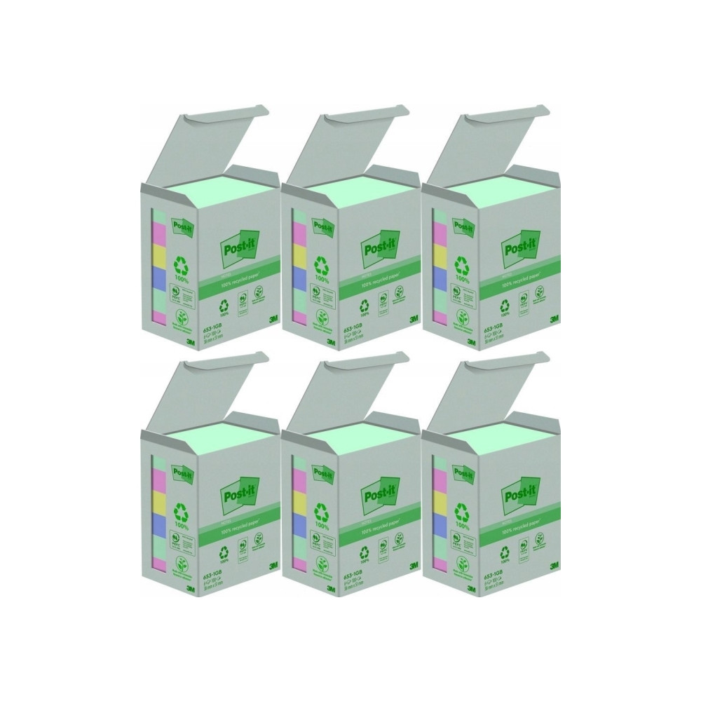 Produktbild för Post-it® Recycled Notes 38mm x 51mm 100 ark pr./blok
