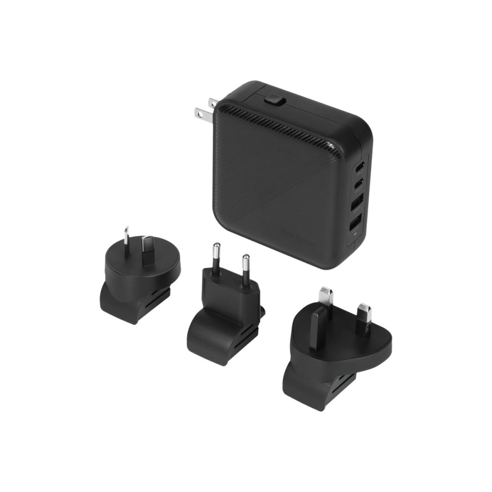 Produktbild för Targus strömadapter - GaN - 2 x USB-C, 2 x 9-stifts USB typ A - 100 watt