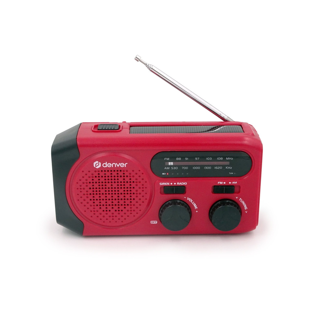 Produktbild för Vevradio med Solceller, LED Ficklampa och 2000mAh Powerbank SOS