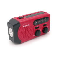Produktbild för Vevradio med Solceller, LED Ficklampa och 2000mAh Powerbank SOS