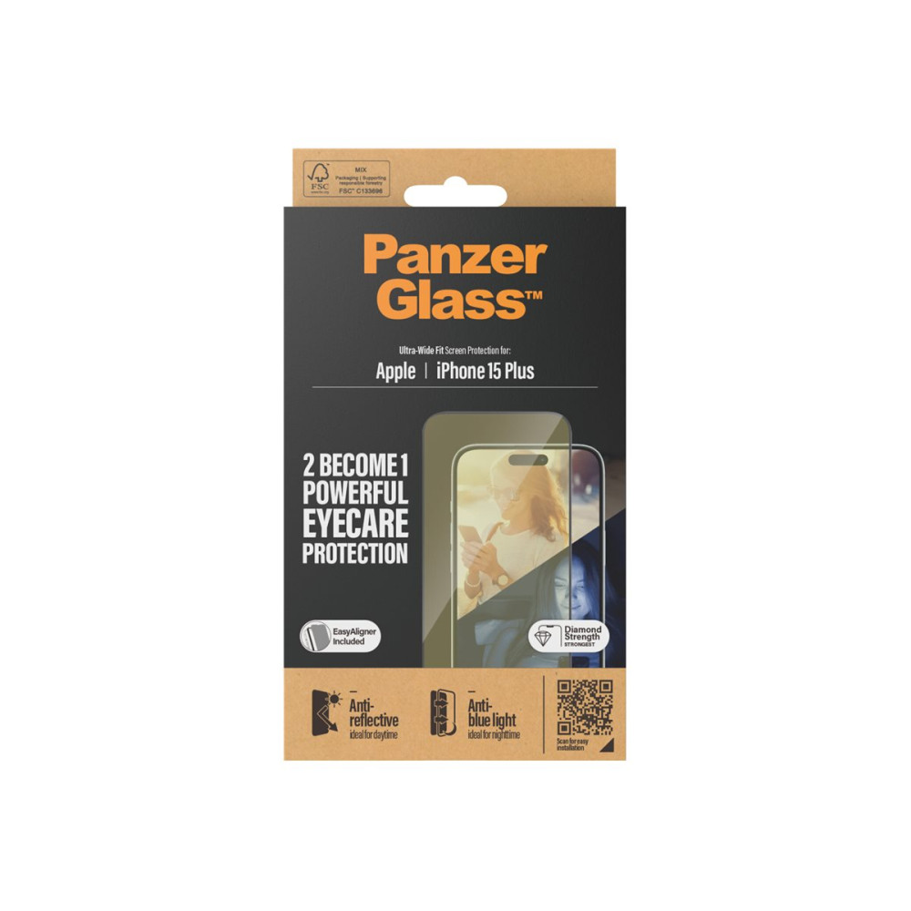 Produktbild för PanzerGlass - skärmskydd för mobiltelefon - ultrabred passning med EasyAligner