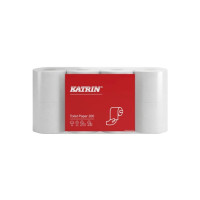 Produktbild för Katrin Classic Toilet 200 - toalettpapper - 200 ark - rulle - 25 m - vit (paket om 8)