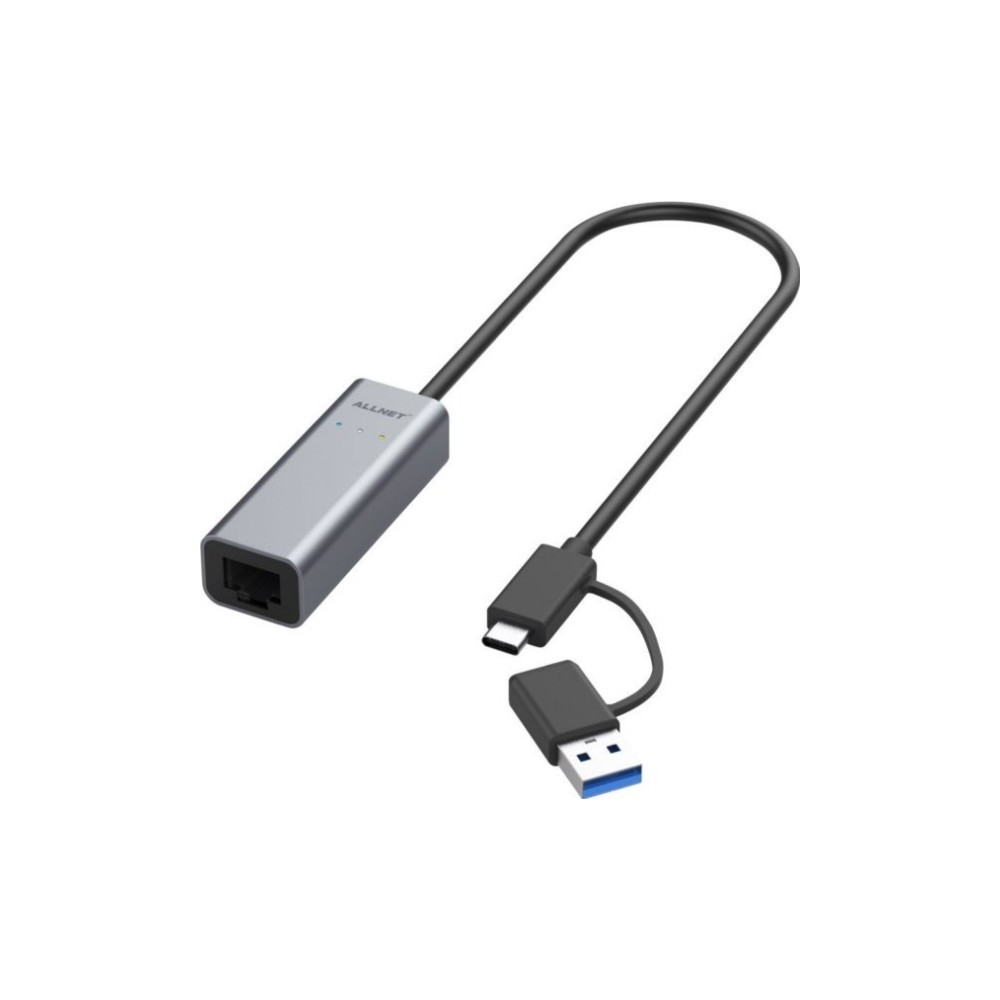 Produktbild för ALLNET ALL-NC-2.5G-USBC/A USB 3.0 Typ-C till Ethernet-adapte...