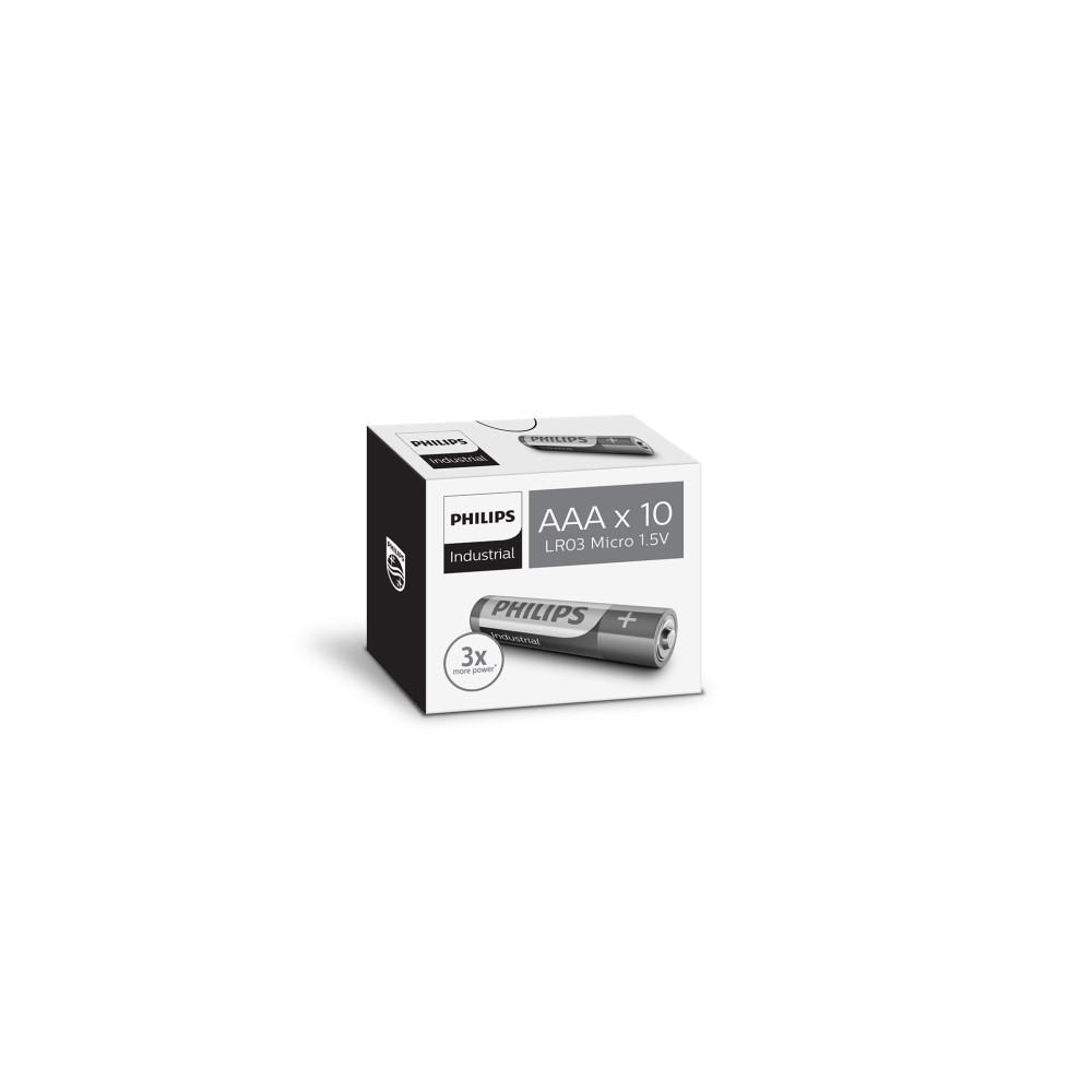 Produktbild för PHILIPS batteri industrial alkaline AAA 10-pack