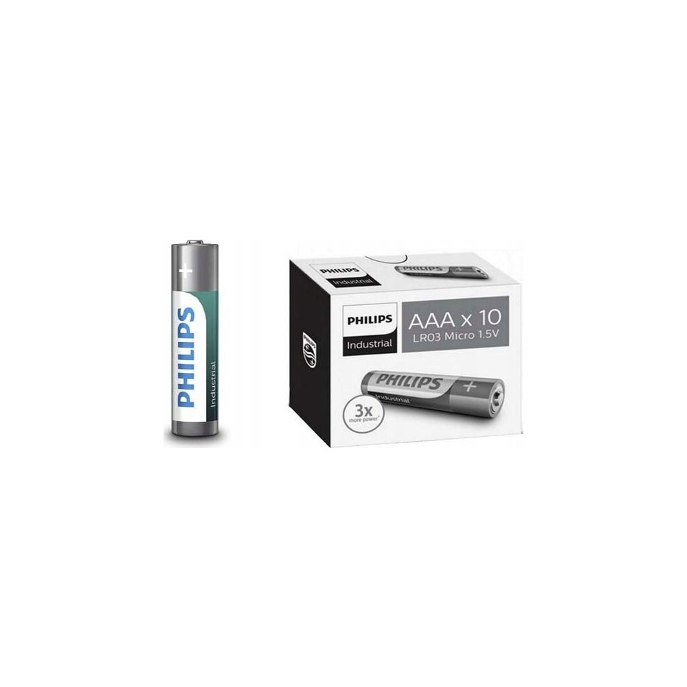 Produktbild för PHILIPS batteri industrial alkaline AAA 10-pack