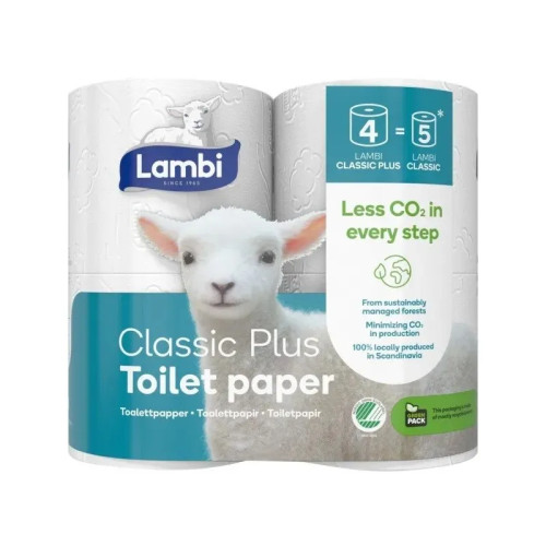 Lambi Toalettpapper Lambi Classic Plus 3-lagers L25,5 m vit, 7 pk...