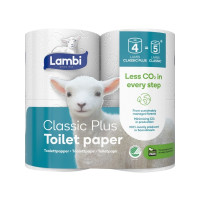 Produktbild för Toalettpapper Lambi Classic Plus 3-lagers L25,5 m vit, 7 pk...