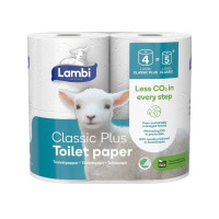 Produktbild för Toalettpapper Lambi Classic Plus 3-lagers L25,5 m vit, 7 pk...