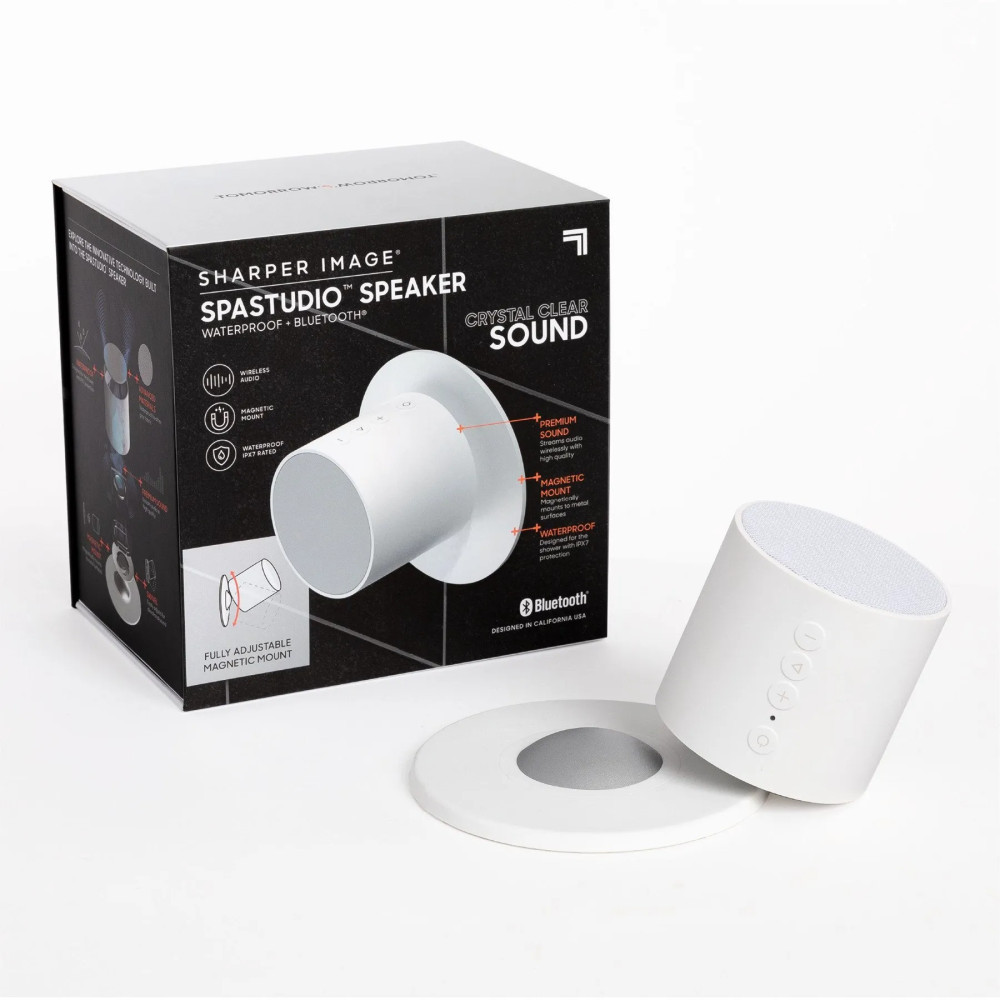 Produktbild för Sharper Image Vattentät Bluetooth-högtalare för badrum med m...
