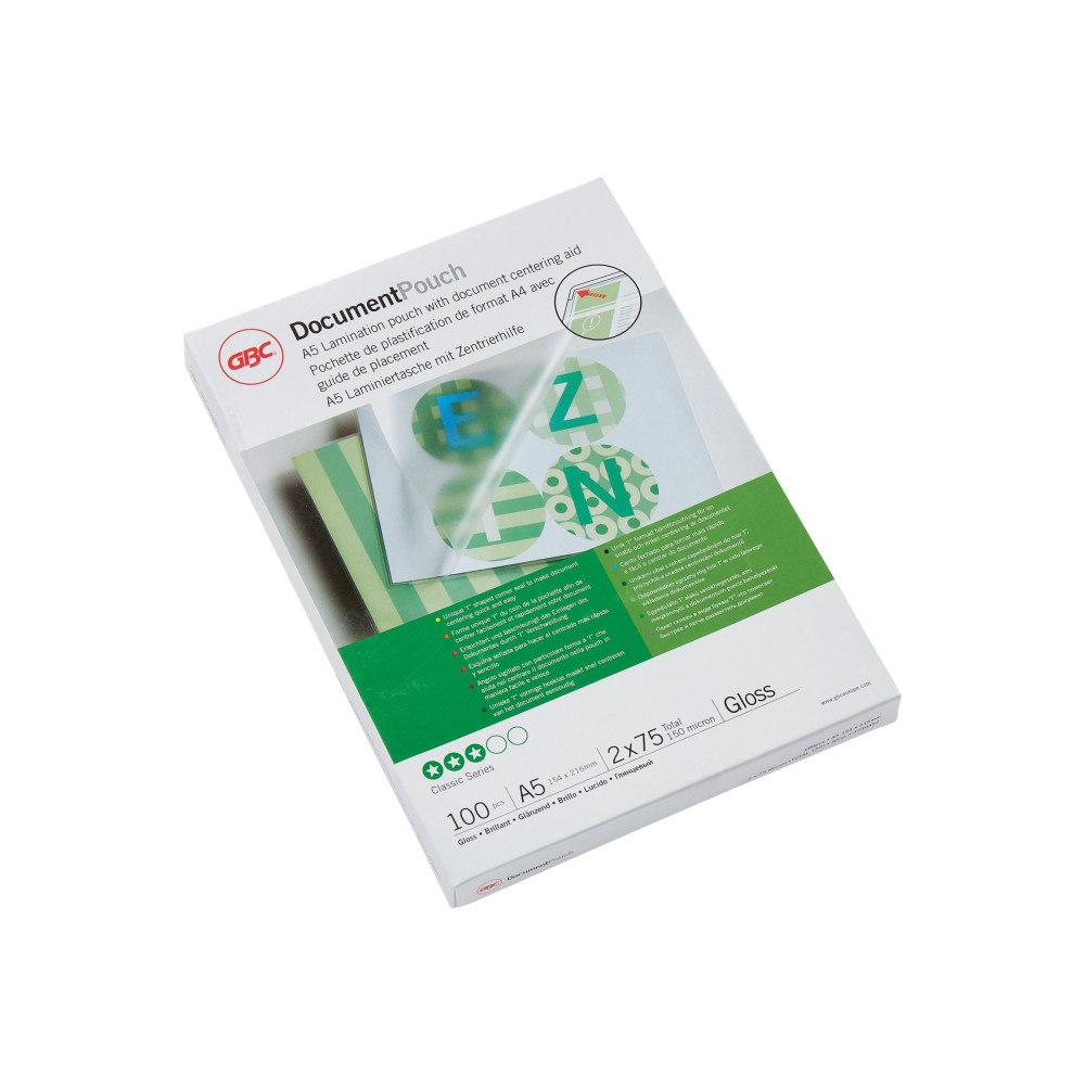 Produktbild för GBC Document - 100-pack - högglänsande - lamineringsfickor