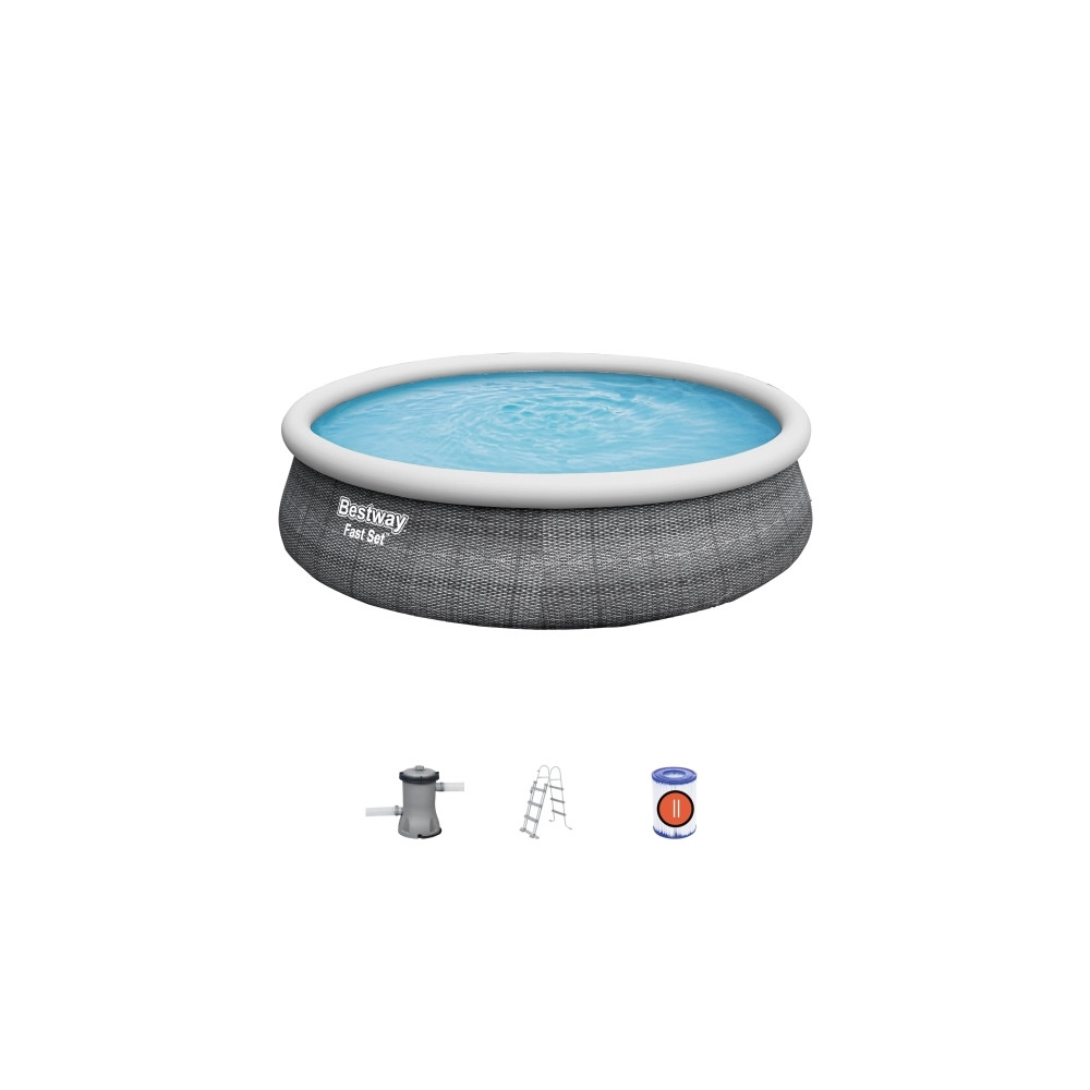 Produktbild för Bestway Fast Set Pool Set 457 x 107 cm med pump och stege 12...