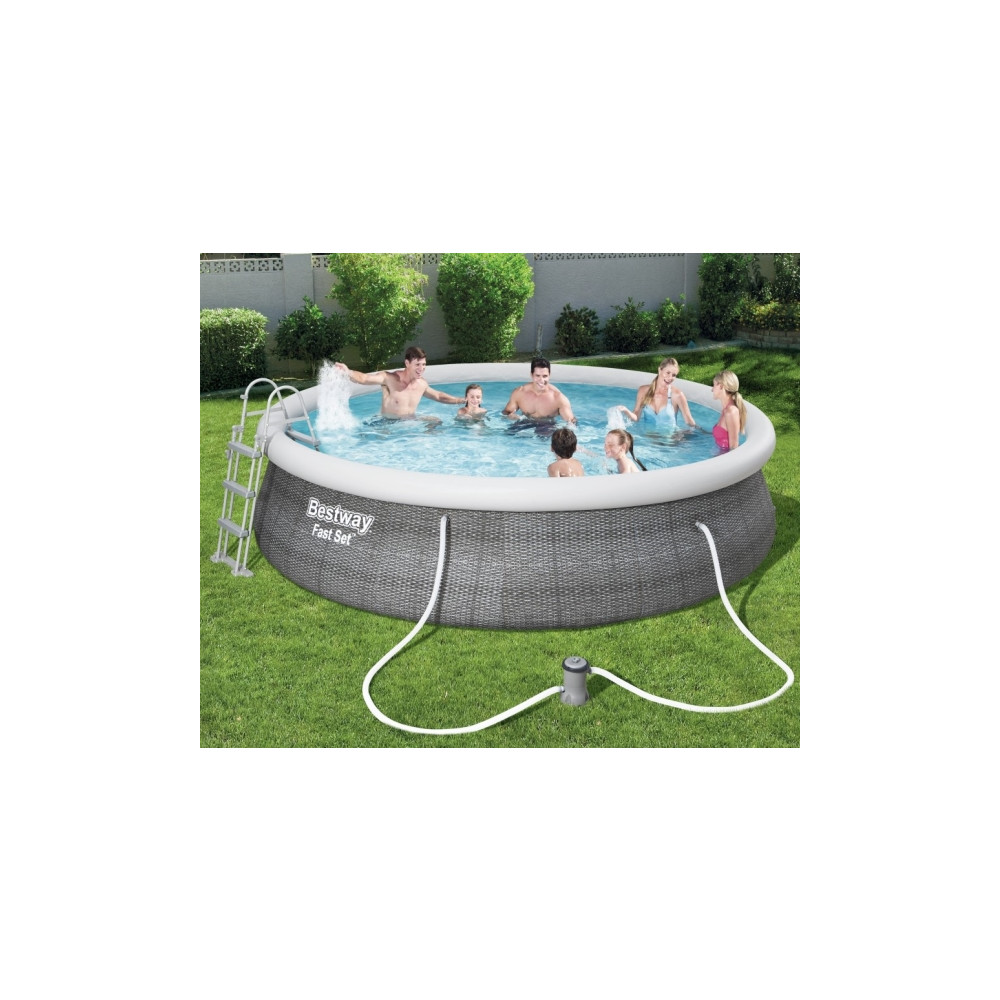 Produktbild för Bestway Fast Set Pool Set 457 x 107 cm med pump och stege 12...