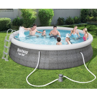 Produktbild för Bestway Fast Set Pool Set 457 x 107 cm med pump och stege 12...