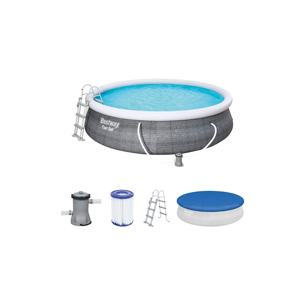 Produktbild för Bestway Fast Set Pool Set 457 x 107 cm med pump och stege 12...
