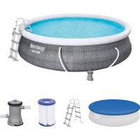 Produktbild för Bestway Fast Set Pool Set 457 x 107 cm med pump och stege 12...