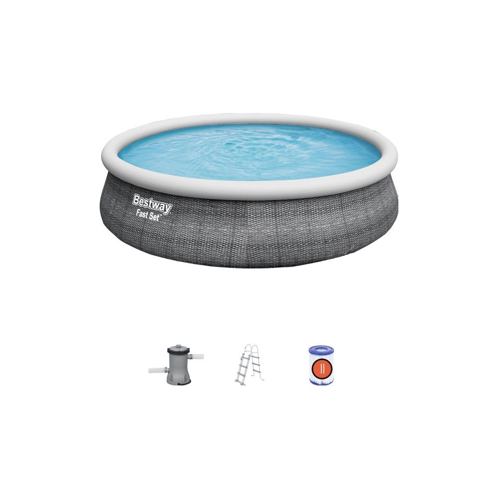 Produktbild för Bestway Fast Set Pool Set 457 x 107 cm med pump och stege 12...