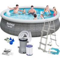 Produktbild för Bestway Fast Set Pool Set 457 x 107 cm med pump och stege 12...