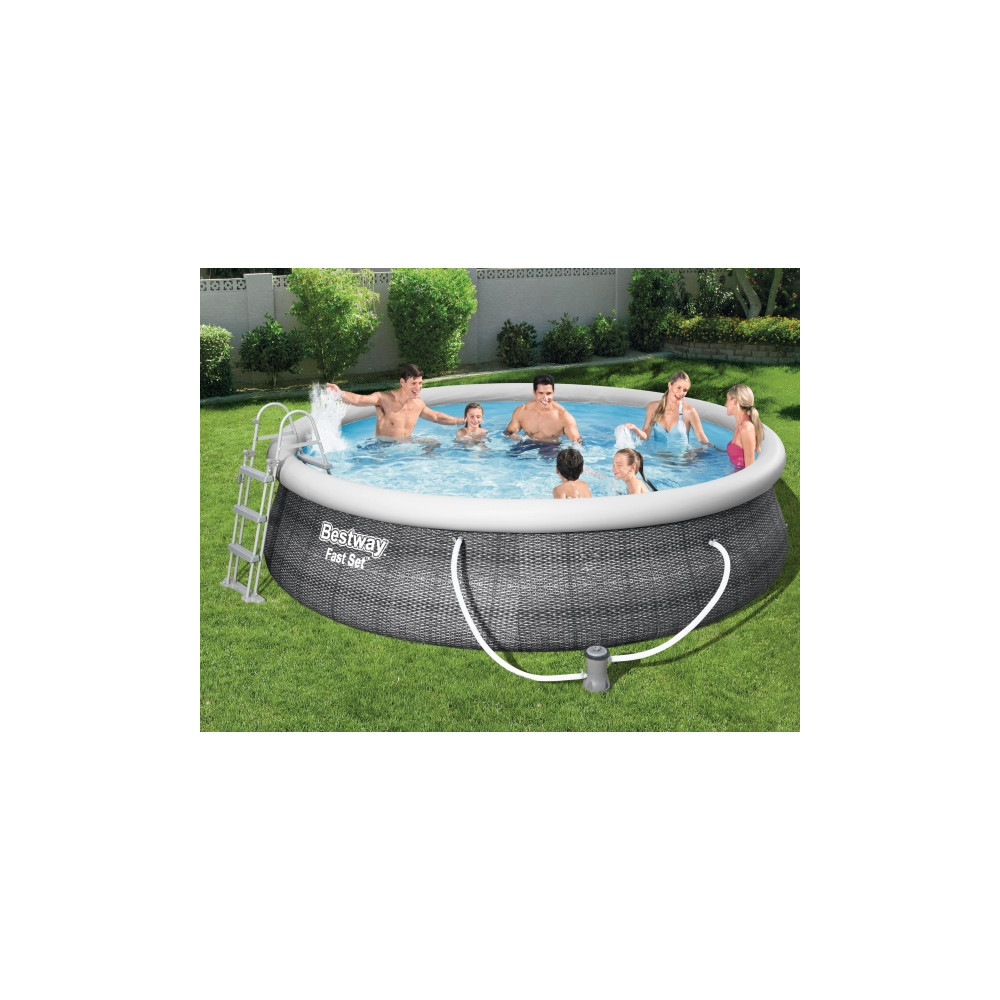 Produktbild för Bestway Fast Set Pool Set 457 x 107 cm med pump och stege 12...