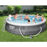 Produktbild för Bestway Fast Set Pool Set 457 x 107 cm med pump och stege 12...