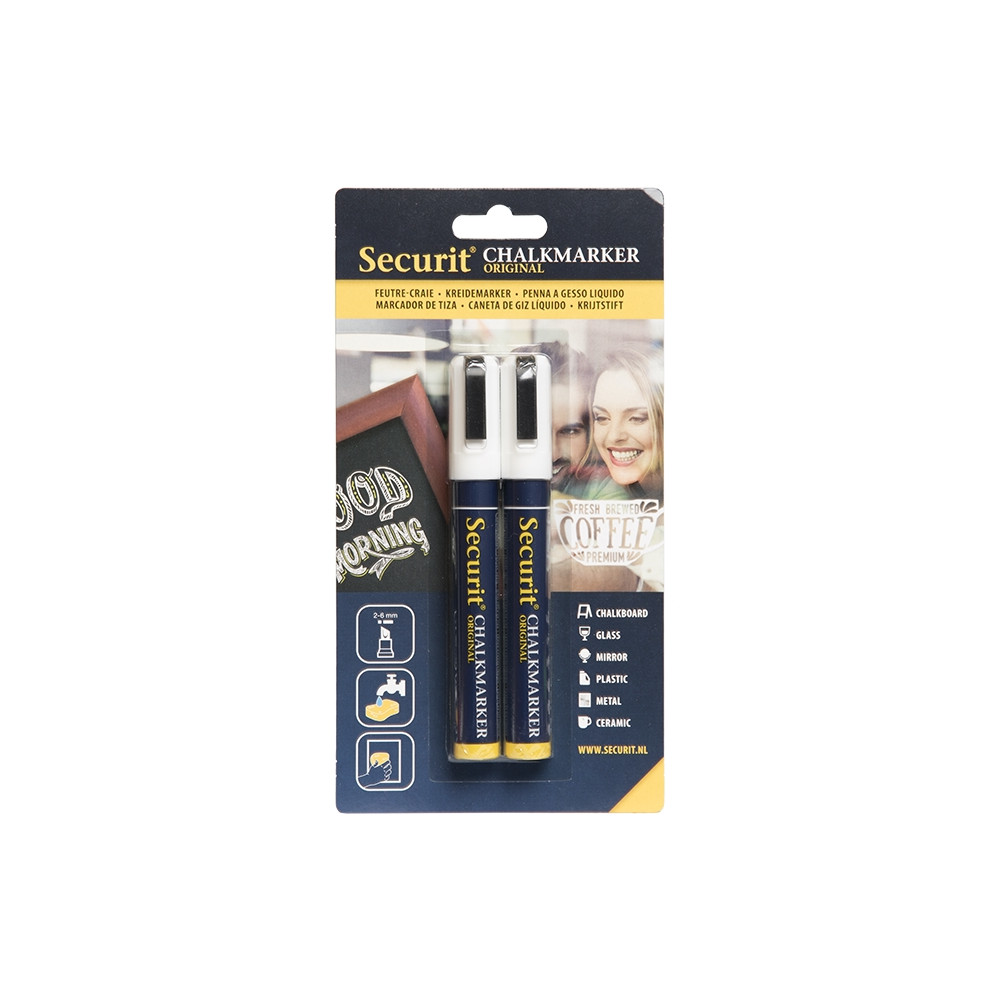 Produktbild för Securit BL-SMA510-WT, 2 styck, Vit, Svart, Vit, Blå, Vit, 6...
