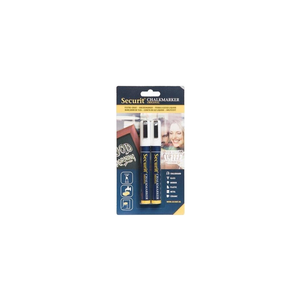 Produktbild för Securit BL-SMA510-WT, 2 styck, Vit, Svart, Vit, Blå, Vit, 6...
