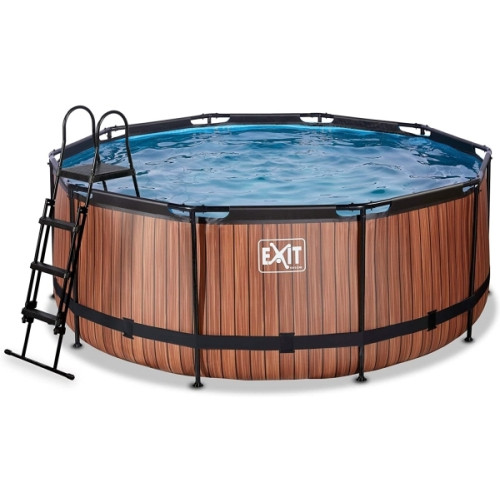 EXIT EXIT Wood pool ø360x122cm med filterpump