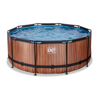 Produktbild för EXIT Wood pool ø360x122cm med filterpump