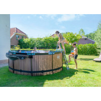 Produktbild för EXIT Wood pool ø360x122cm med filterpump