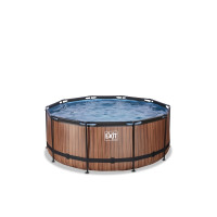 Produktbild för EXIT Wood pool ø360x122cm med filterpump
